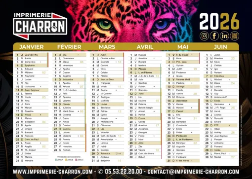 Les calendriers 2026 sont arrivés !, Bergerac, Imprimerie Charron
