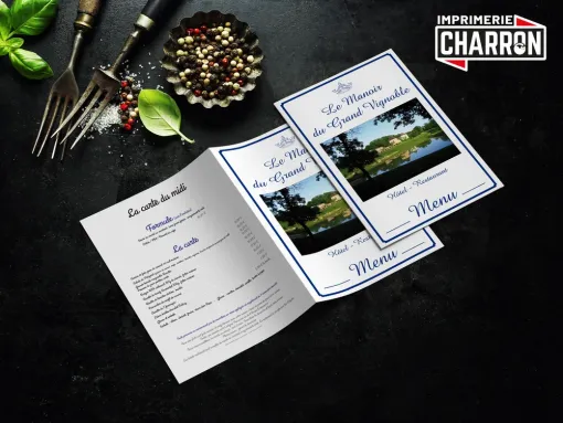 Menus de restaurant étanches et indéchirables à Libourne, Bergerac, Imprimerie Charron