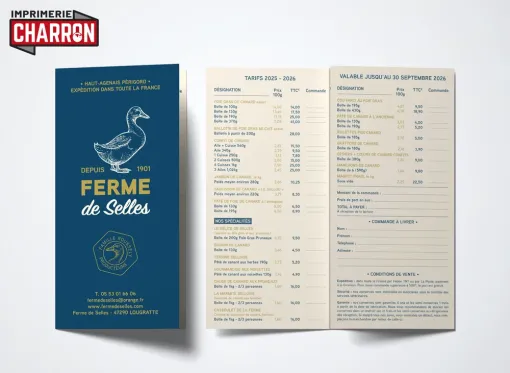 Création et impression de dépliants 3 volets à Marmande, Bergerac, Imprimerie Charron