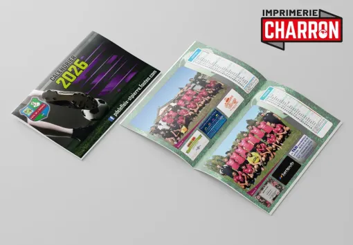 Création graphique et impression de calendriers en brochures 12 pages, Bergerac, Imprimerie Charron
