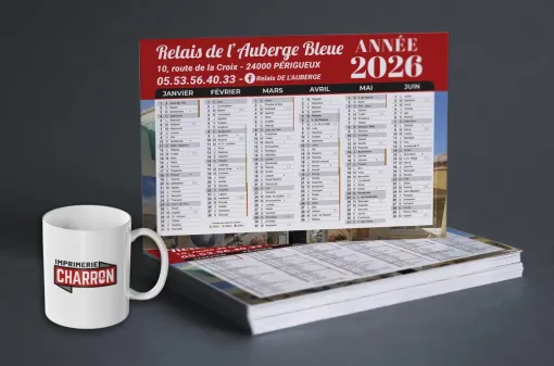 Nous créons et imprimons vos calendriers 2026 à Périgueux, Bergerac, Imprimerie Charron