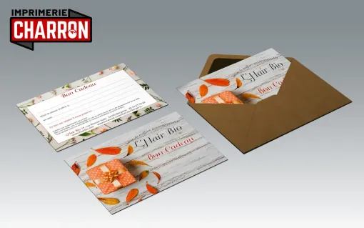 Création et impression de cartes cadeaux haut de gamme à Sarlat, Bergerac, Imprimerie Charron
