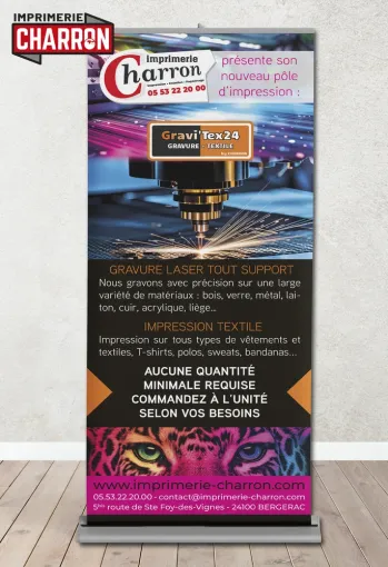 Roll-Up pour vos salons aux meilleurs prix à Périgueux, Bergerac, Imprimerie Charron