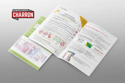 Création graphique et impression de brochures A4 20 pages à Libourne, Bergerac, Imprimerie Charron