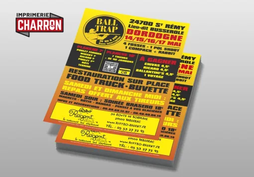 Création graphique et impression de flyers A5 pas chers à Périgueux, Bergerac, Imprimerie Charron