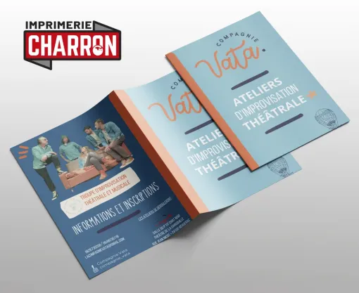 Impression de dépliants 2 volets A5 pas chers à Sarlat, Bergerac, Imprimerie Charron