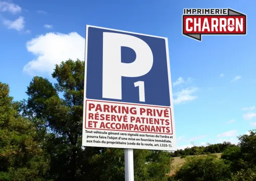 Panneaux de parking alu rigide pas cher à Marmande, Bergerac, Imprimerie Charron