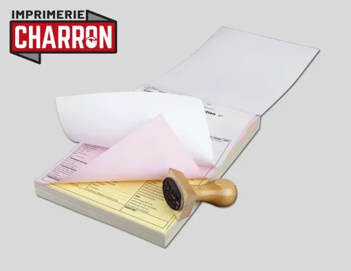 Réalisation de carnets autocopiants personnalisés manifold A4 à Libourne, Bergerac, Imprimerie Charron