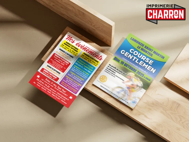 Création graphique et impression de flyers en Dordogne, Bergerac, Imprimerie Charron